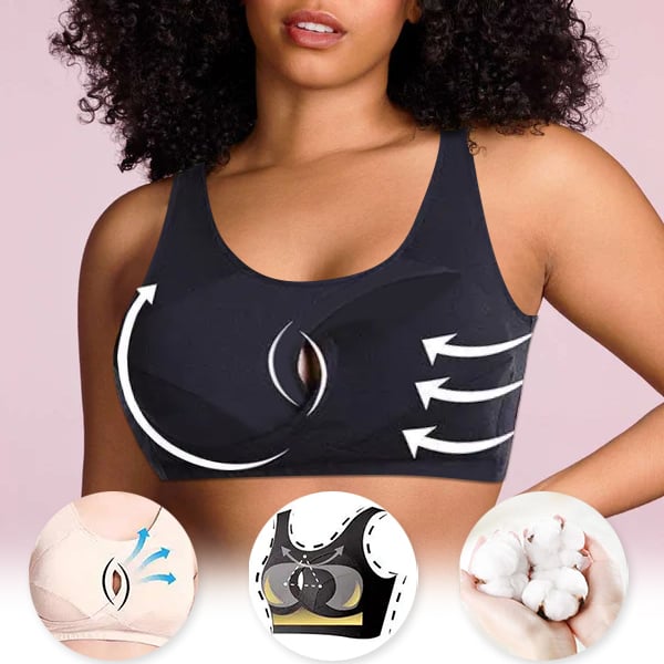 Buy 1 Get 2 Free Now😍-Pure Cotton Instantly lifts Anti-Sagging Wirefree Bra