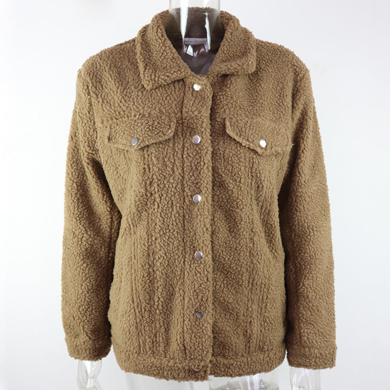 Sherpa Camel Warm Soft Plush Fur Jacket