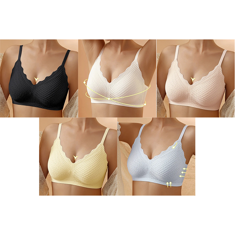 🔥Hot Sell🔥⏰LAST DAY  Buy 1 Get 1 Free⏰Transpirable Ice Silk Wireless Push Up Plus Size Bra