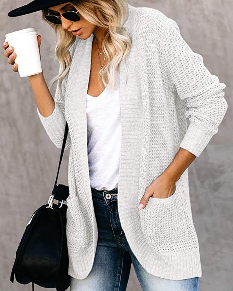 Curved Fly Pocket Sweater Cardigan