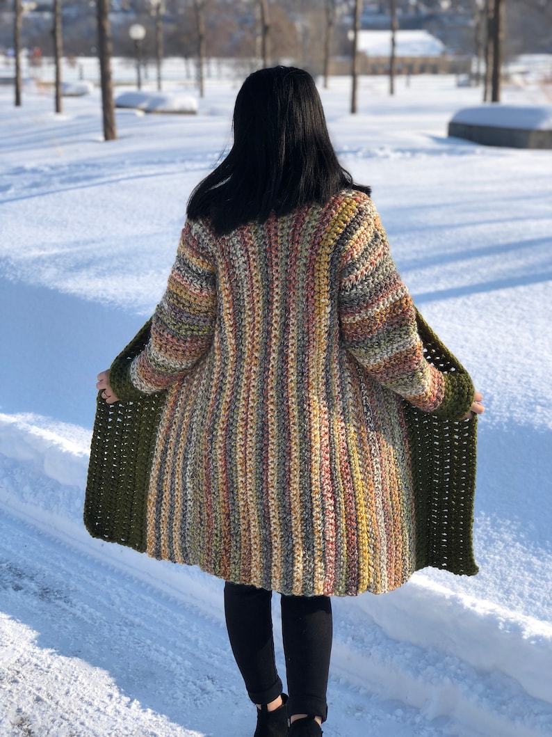 Crochet long cardigan