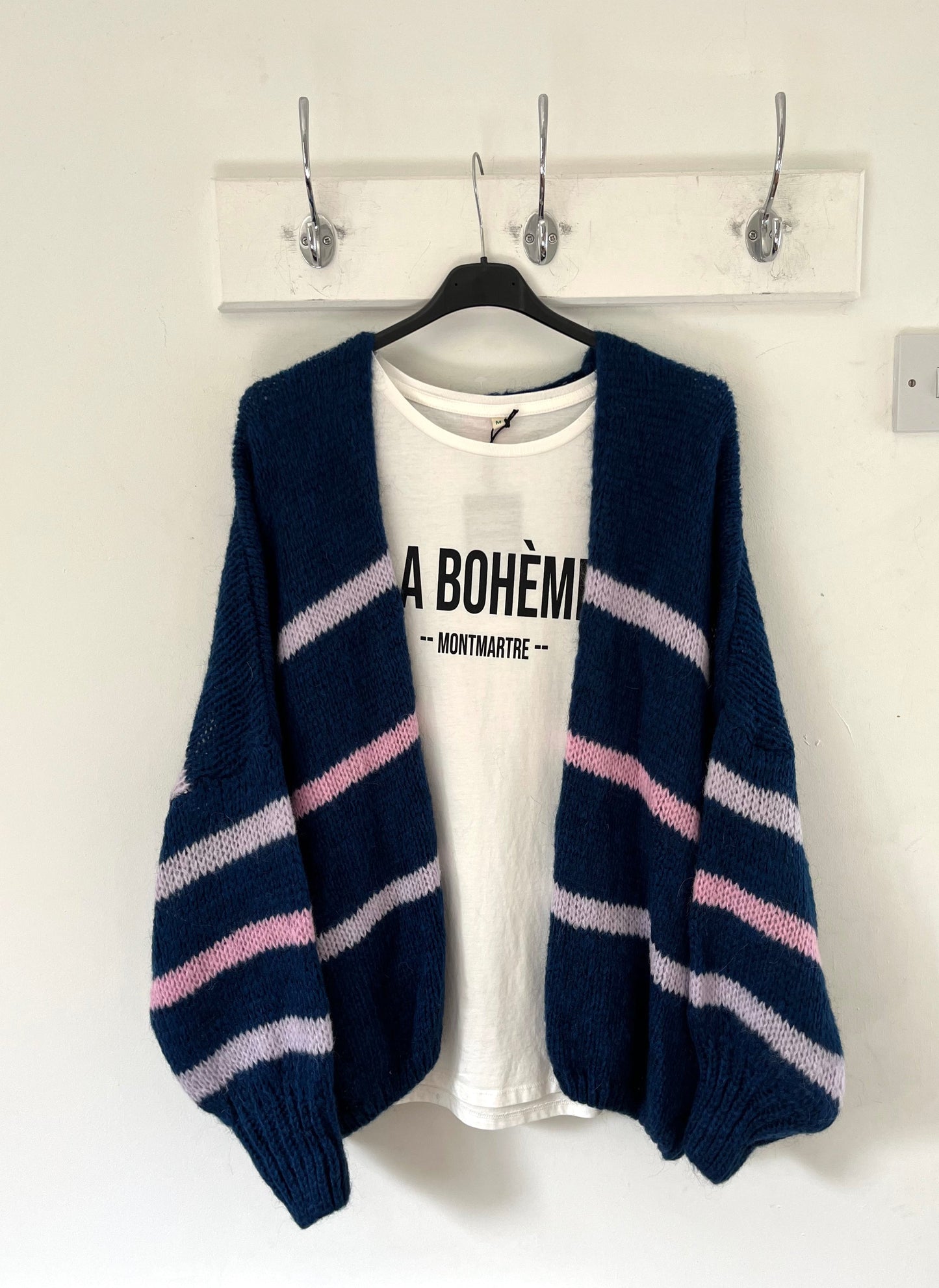 Alice stripe cardigan in navy